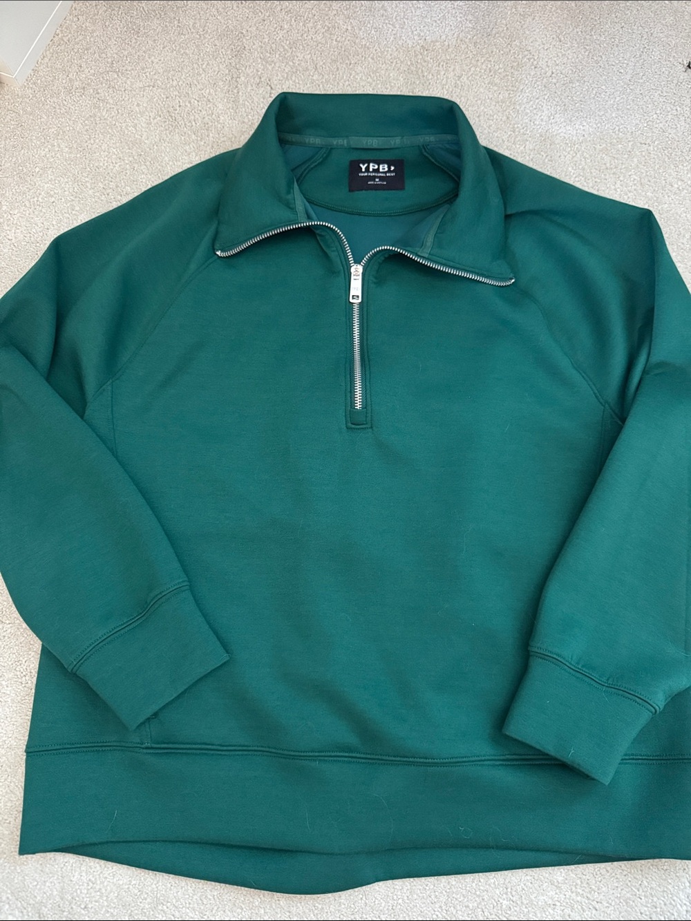 Abercrombie & Fitch Forest Green Half-Zip Sweatshirt